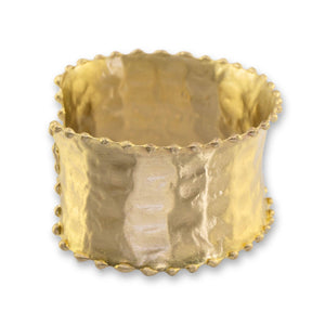 Solid Brass Statement Cuff Bracelet With Fluted Edges