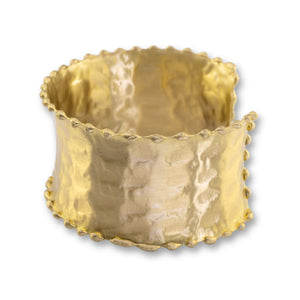 Solid Brass Statement Cuff Bracelet With Fluted Edges