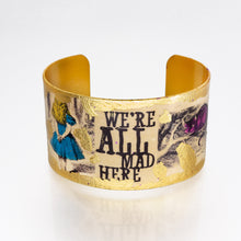 Load image into Gallery viewer, Gilded Cuff Bracelet - We&#39;re All Mad Here UrbanroseNYC
