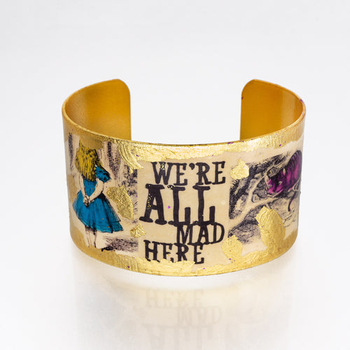 Gilded Cuff Bracelet - We're All Mad Here UrbanroseNYC