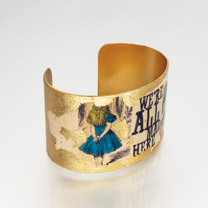 Gilded Cuff Bracelet - We're All Mad Here UrbanroseNYC