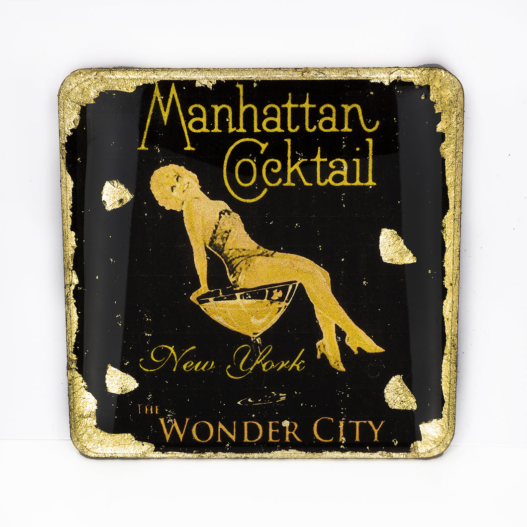 Gilded Coaster - Manhattan Cocktail UrbanroseNYC