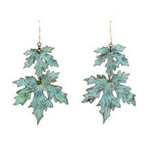 Load image into Gallery viewer, Patina Maple Leaf Earrings - Patina Maple Leaf Earrings - UrbanroseNYC
