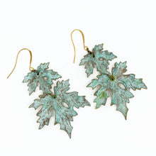 Load image into Gallery viewer, Patina Maple Leaf Earrings - Patina Maple Leaf Earrings - UrbanroseNYC

