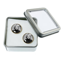 Load image into Gallery viewer, Altered Art Cufflinks - Marilyn Monroe Black &amp; White - Altered Art Cufflinks - Marilyn Monroe Black &amp; White - UrbanroseNYC
