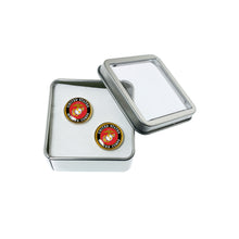 Load image into Gallery viewer, Altered Art Cufflinks - US Marines Emblem - Altered Art Cufflinks - US Marines Emblem - UrbanroseNYC
