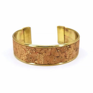 Portuguese Cork Channel Cuff - Metallic Gold Swirl - Portuguese Cork Channel Cuff - Metallic Gold Swirl - UrbanroseNYC