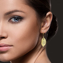 Load image into Gallery viewer, Mini Real Leaf Earrings - Gold - Mini Real Leaf Earrings - Gold - UrbanroseNYC
