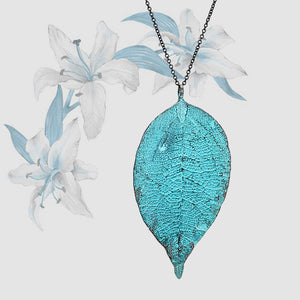 Real Leaf Pendant - Plain - Patina - UrbanroseNYC