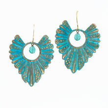 Load image into Gallery viewer, Patina Scalloped Fan Earrings - Patina Scalloped Fan Earrings - UrbanroseNYC
