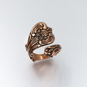 Solid Copper Spoon Ring - Heart Design UrbanroseNYC