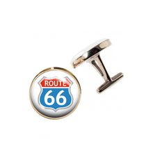 Load image into Gallery viewer, Altered Art Cufflinks - Route 66 - Altered Art Cufflinks - Route 66 - UrbanroseNYC
