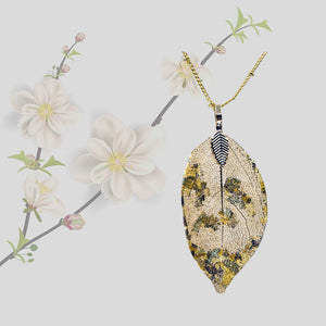 Real Leaf Pendant - Gilded, Small - Gold / 24 inches - UrbanroseNYC