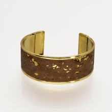 Load image into Gallery viewer, Portuguese Cork Channel Cuff - Cocoa, Marbled Metallic Gold - Portuguese Cork Channel Cuff - Cocoa, Marbled Metallic Gold - UrbanroseNYC
