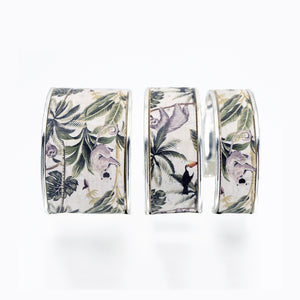 Portuguese Cork Channel Cuff - White, Foliage - Portuguese Cork Channel Cuff - White, Foliage - UrbanroseNYC